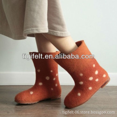 Fashion Lady's Warm 100% Wool Felt Boot Snow Boot